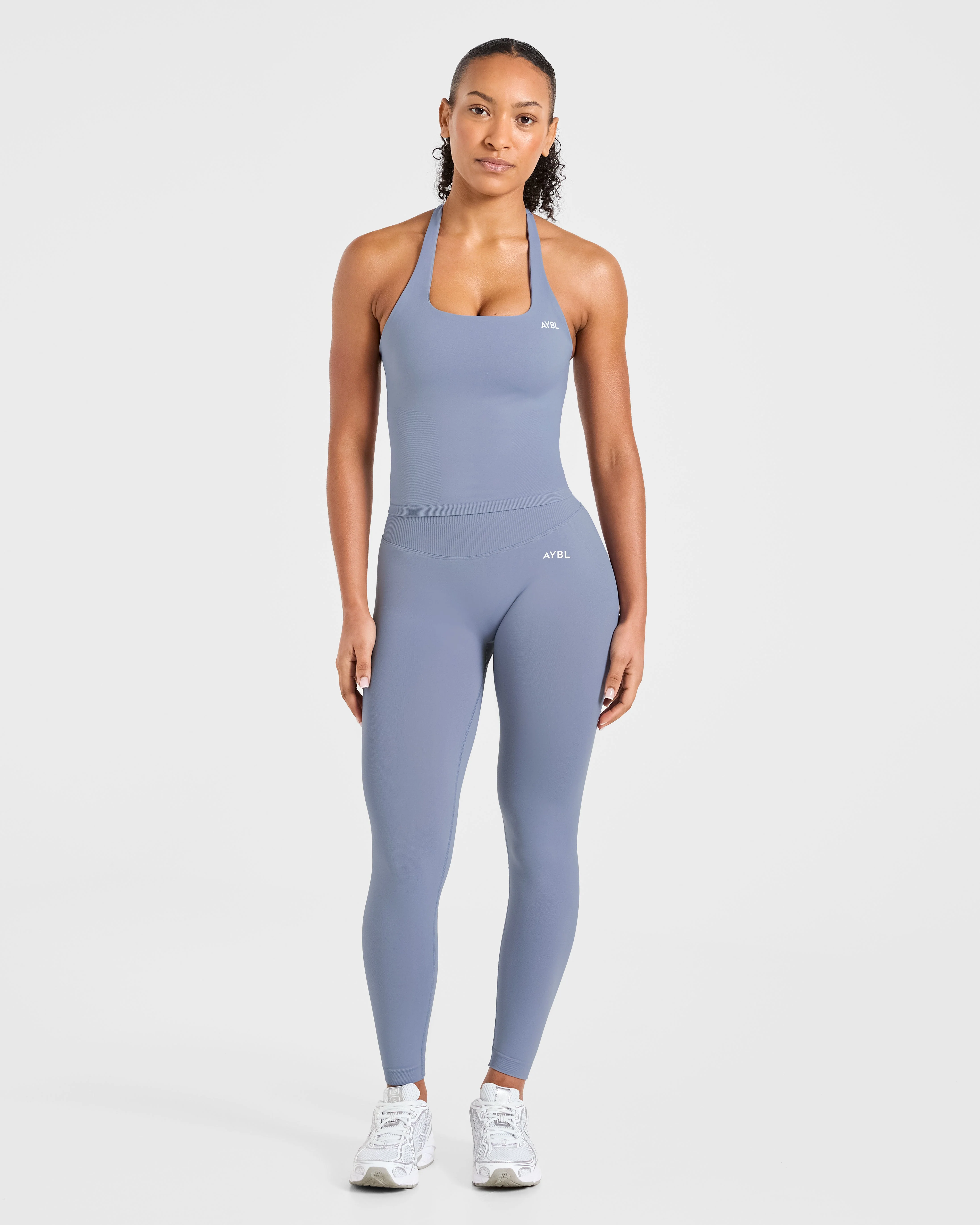Enhance Seamless Halterneck Top - Slate Bleu - Image 3